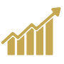 Bar chart with increasing growth line